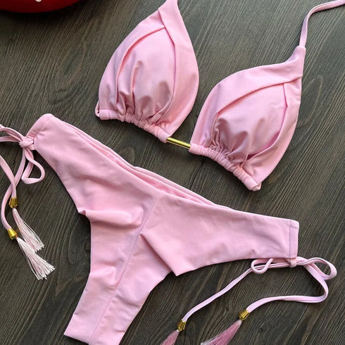 Triangle Halter Bikini Set for Women