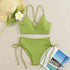 Cikini V-Neck Lace-Up Bikini Set for Women