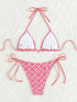 Floral Print Triangle Bikini Set with Brazilian Bottoms