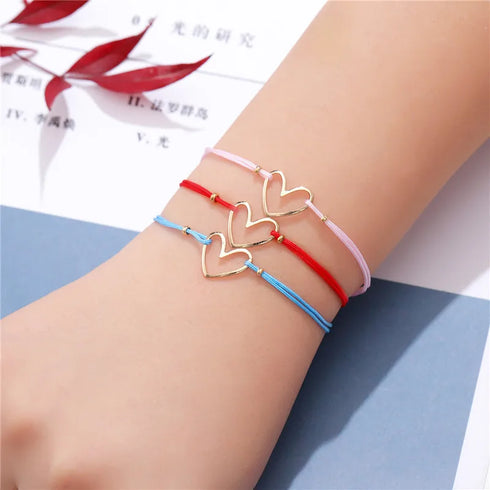 12-Piece Hollowed Out Alloy Love Bracelet Set