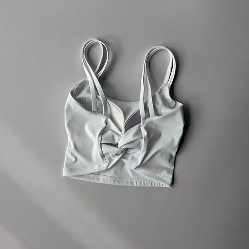 Women's Push Up Sports Bra with Back Knot Detail