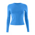Womens Long Sleeve Bodycon Crop Top - Solid Colours