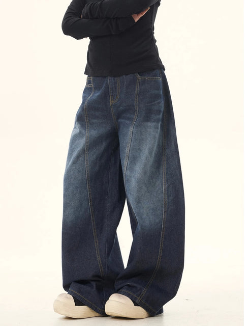 Casual Women's Vintage Wide Leg Cargo Jeans