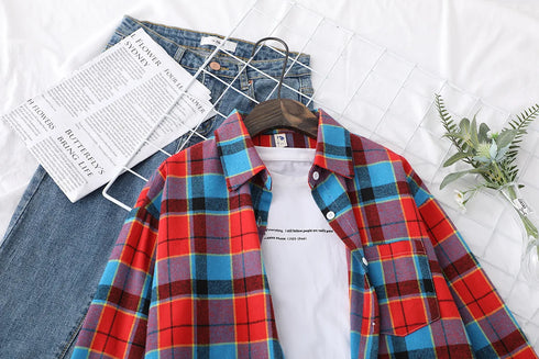 Casual Women's Flannel Plaid Shirt - Autumn Collection