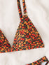 Floral Print Adjustable Bikini Set for Women
