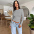 Long Sleeve Casual Crop Top for Women