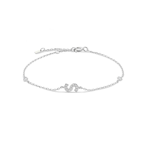 Personalised 925 Sterling Silver Initial Charm Bracelet