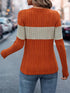 Colour-Block Patchwork Crewneck T-Shirt for Women