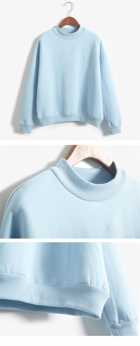 Women's Velvet Turtleneck Long Sleeve Sweatshirt