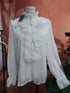 Elegant Ruffled White Blouse for Office Wear