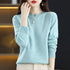 100% Pure Wool Cashmere O-Neck Pullover Sweater