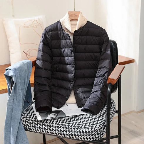Women's Duck Down Puffer Jacket for Autumn & Winter