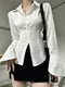 Slim Fit Flared Sleeve Women's Blouse