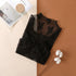 Sheer Lace Long Sleeve Blouse with Floral Design