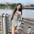 Oversized Graphic Long Sleeve T-Shirt for Women