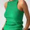 Ribbed Knitted Off-Shoulder Summer Tank Top