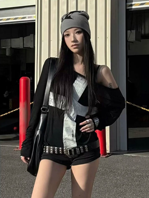 Seeslim Graphic Print Long Sleeve T-Shirt for Women