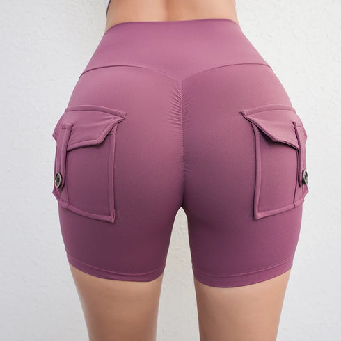 Peach Butt Fitness Cargo Shorts for Women
