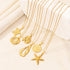 Stainless Steel Textured Starfish Pendant Necklace
