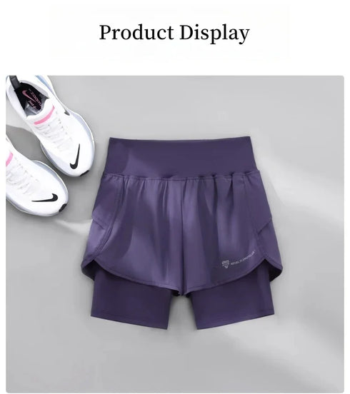 High Waist 2 in 1 Yoga Shorts for Women