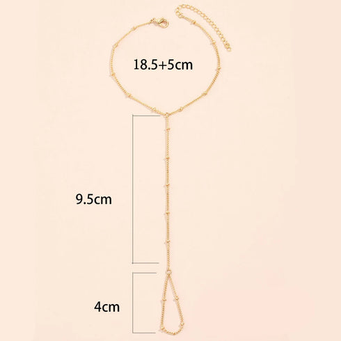 Creative Gold Chain Bracelet Finger Rings for Women