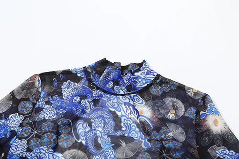 Colorful Print Backless Jumpsuit for Women