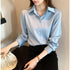 Women Shirts Spring Autumn Casual Chiffon Shirt Office Lady Fashion Female Long Sleeve Loose Solid Blouse Tops S-4XL