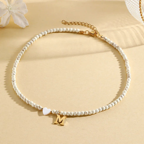 Personalised Bohemian Choker Necklace with Heart Pendant