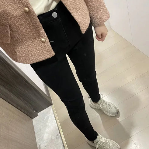High Waist Thermal Denim Jeans for Women