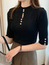 Korean Fashion Short Sleeve Knitted Pullover Top