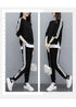 Women's Casual Loungewear Set - Long Sleeve Crop Top & Pants