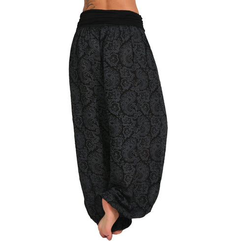 Plus Size Printed Wide Leg Harem Pants