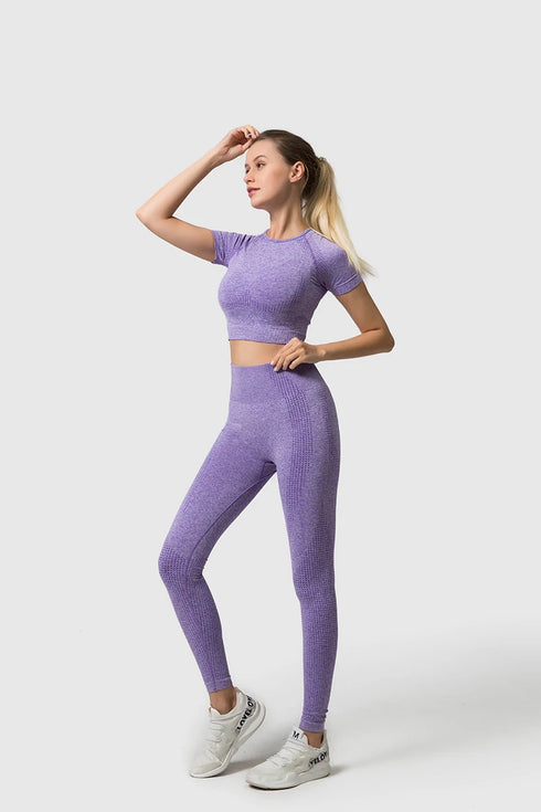 WAREBALL Women's Yoga Set - Long Sleeve Crop Top & Leggings