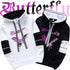 Girls Urban Fashion Hooded Sweatshirt with Butterfly Print