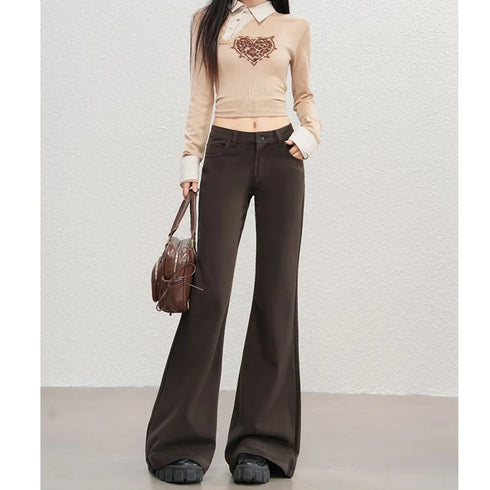 Women's High Waist Wide Leg Denim Trousers