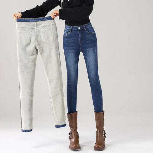 Women's Fleece-Lined Skinny Jeans