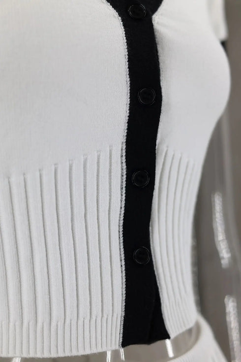 Elegant White Pleated Skirt Set with Short Sleeve Top