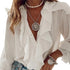 Loose Ruffled V-Neck Chiffon Blouse for Women