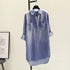 Casual Long Sleeve Blouse with Double Pockets