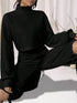 Stylish Black Turtleneck Long-Sleeved Top