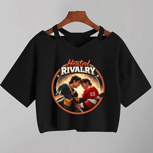 Sleeveless Cartoon Print V-Neck T-Shirt for Women