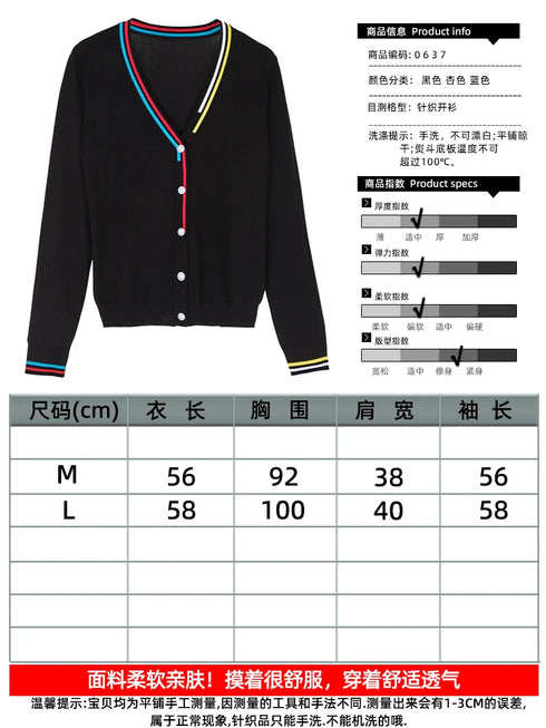 V-Neck Crochet Cardigan in Black
