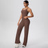 Backless Yoga Set with Wide Leg Pants