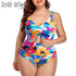 Floral Plus Size Tummy Control Monokini Swimwear