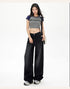 High Waist Loose Fit Black Denim Trousers for Women