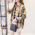Loose Fit Cotton Plaid Shirt for Women