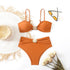 High Waist Bandeau Bikini Set in Purple