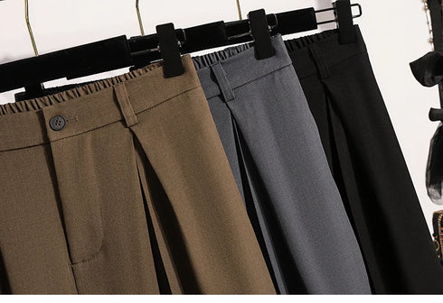 Plus Size Wide Leg Trousers for Women - Autumn 2024