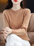 100% Merino Wool O-Neck Sweater for Women