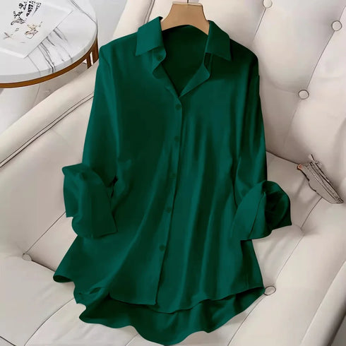Women's Long Sleeve Solid Colour V-Neck Top